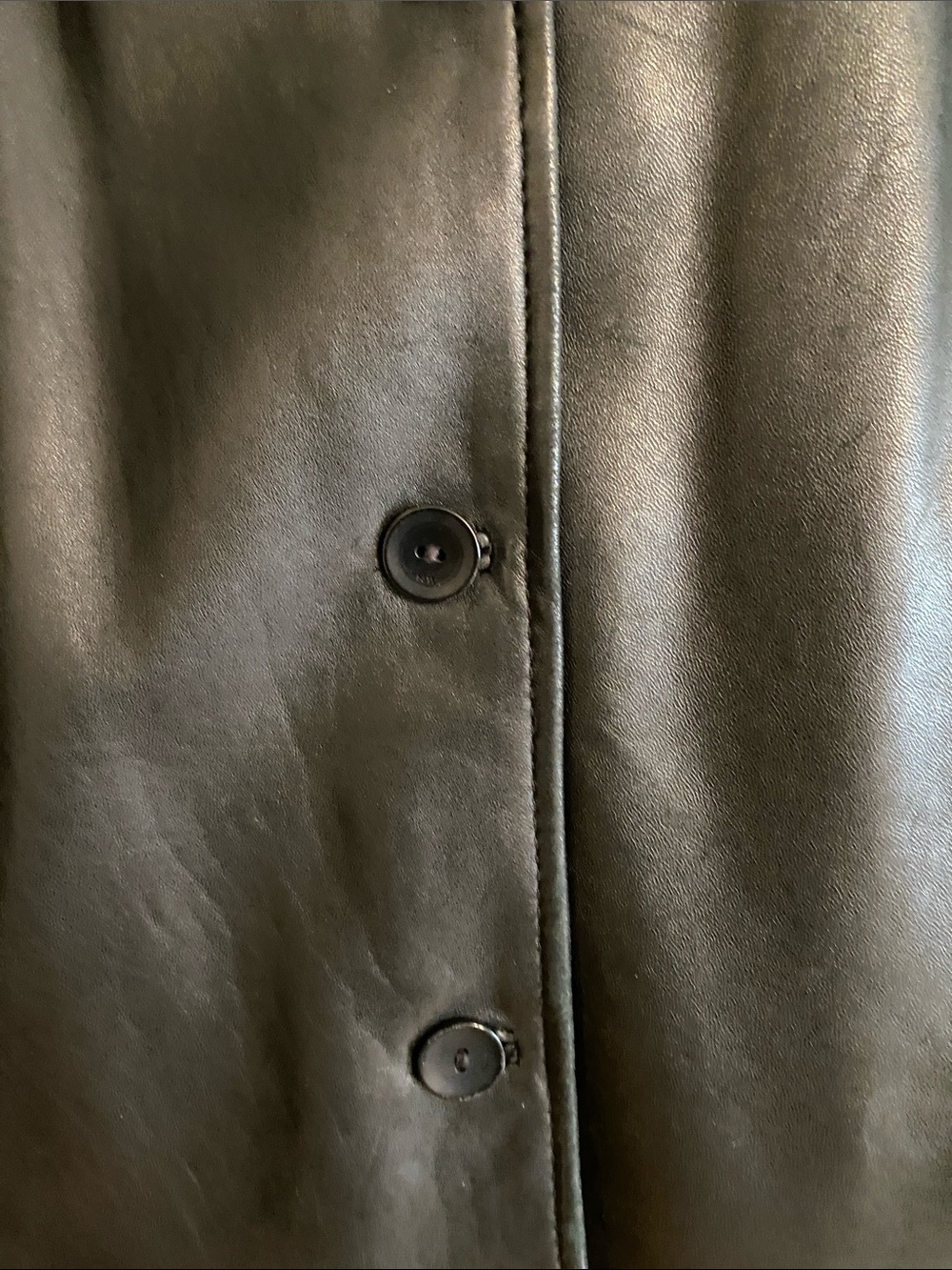 Nine West Black Button-Front Leather Jacket - Picture 3 of 7